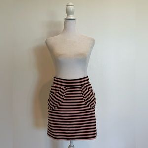 Vintage X-Girl Black and Pink Striped Skirt Size S
